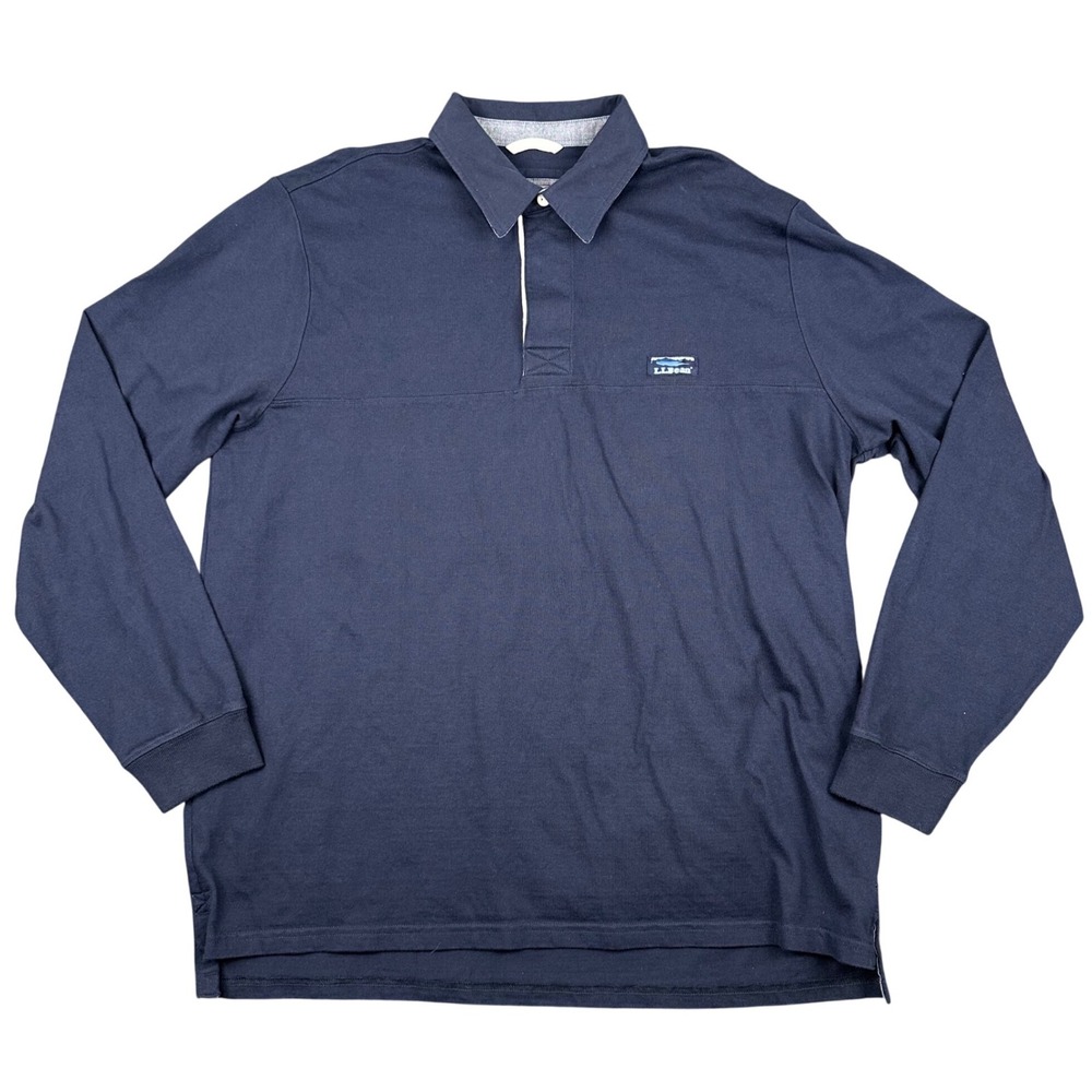 L.L. Bean Navy Long-Sleeve Polo